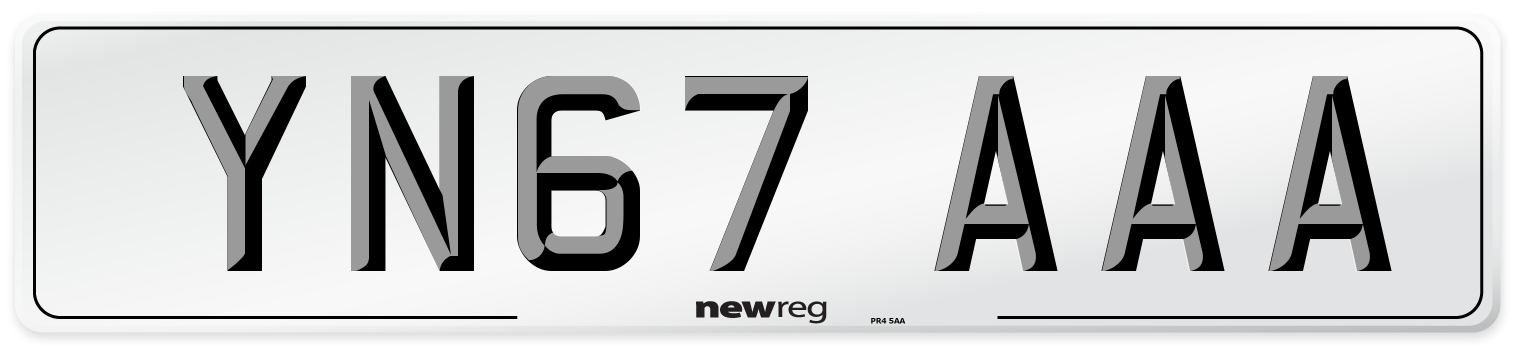 YN67 AAA Number Plate from New Reg